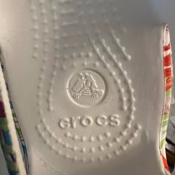 CROCS Classic Kadee Tropical Print Graphic Ballet Flats Colorful White Wms Sz 5 - Picture 5 of 7